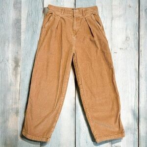 BDG Chestnut Cropped Wide Wale Corduroy High Rise Barrel Pants Size 2